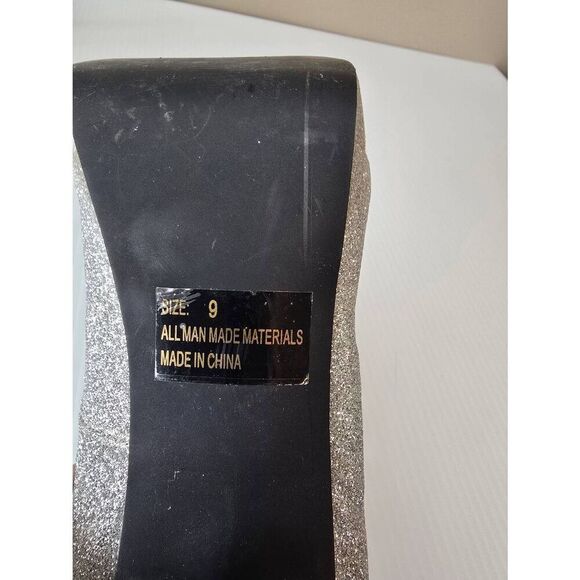 Deb Heels Silver Glitter All Over Sz 9 - Picture 8 of 10